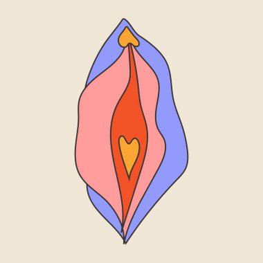  Beauty female reproductive system. Vulva. Illustrator a vagina.