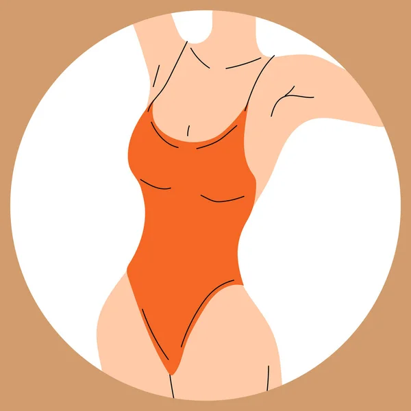 Frau Bikini Strandunterwäsche Liebe Und Akzeptiere Jeden Körpertyp Gesunder Körper — Stockvektor