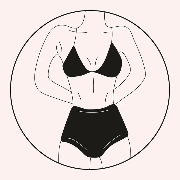 Mujer Blanca Negra Bikini Ropa Interior Playa Amar Aceptar Cualquier — Vector de stock