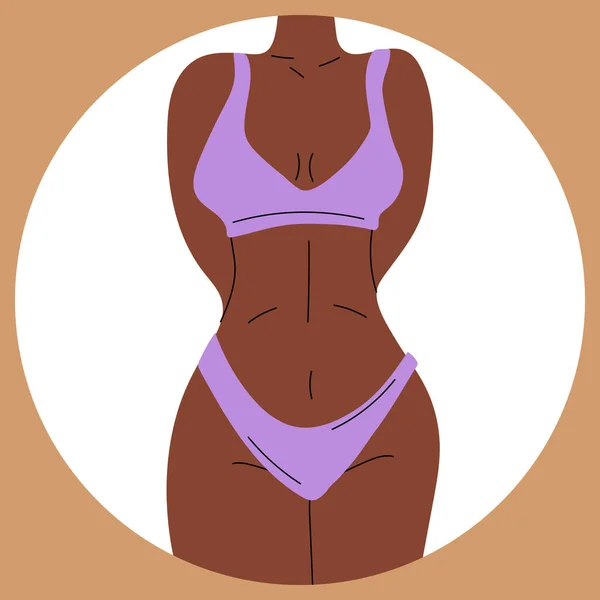 Žena Bikinách Plážové Prádlo Miluj Přijmi Jakýkoliv Typ Těla Zdravé — Stockový vektor