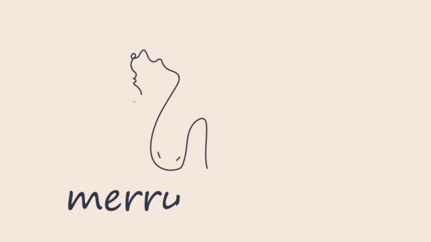 麋鹿画冬季圣诞矢量轮廓 视频平面卡通动画设计元素 — 图库视频影像