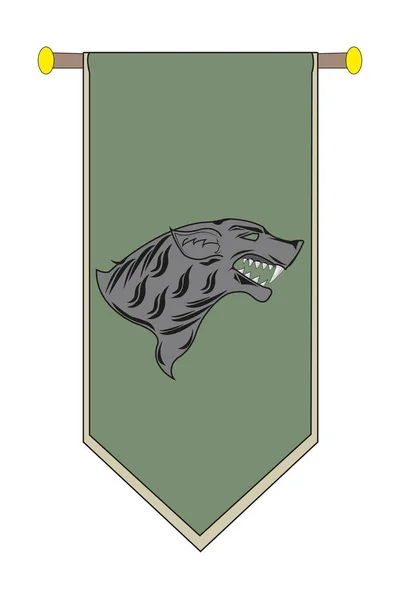Ilustración Cabeza Lobo Emblema Arte Mascota Del Lobo Diseño Ilustración — Vector de stock
