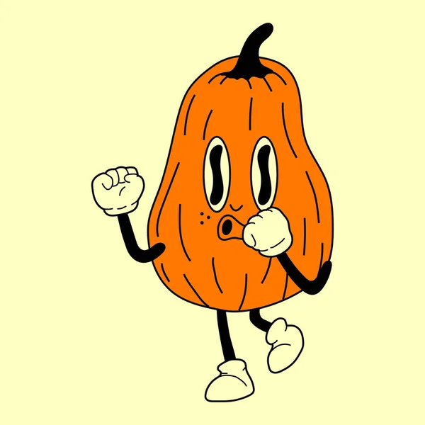 Abóbora Anos Personagem Mascote Dos Desenhos Animados Estilo Animação Idade — Vetor de Stock