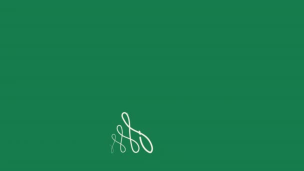 Linea Dell Albero Natale Sfondo Verde Video Piatto Cartone Animato — Video Stock