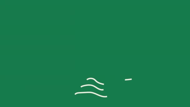 绿色背景的圣诞树线 视频平面卡通动画设计元素 Alpha通道透明度 — 图库视频影像