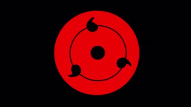 Simge animasyonu Sharingan. 4K video görüntüleri, alfa kanal şeffaflığı