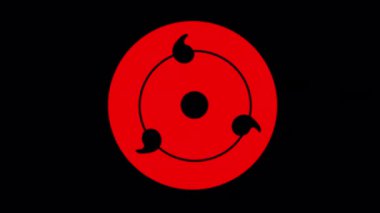 Simge animasyonu Sharingan. 4K video görüntüleri, alfa kanal şeffaflığı