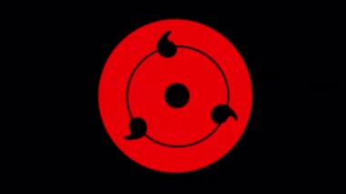 Simge animasyonu Sharingan. 4K video görüntüleri, alfa kanal şeffaflığı