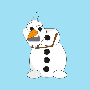 Tatlı çizgi film Noel kardan adam karakteri. Vektör