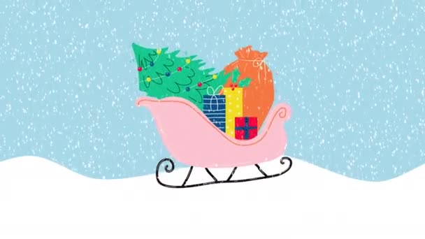 선물로 크리스마스 비디오 애니메이션 디자인 비디오 — 비디오
