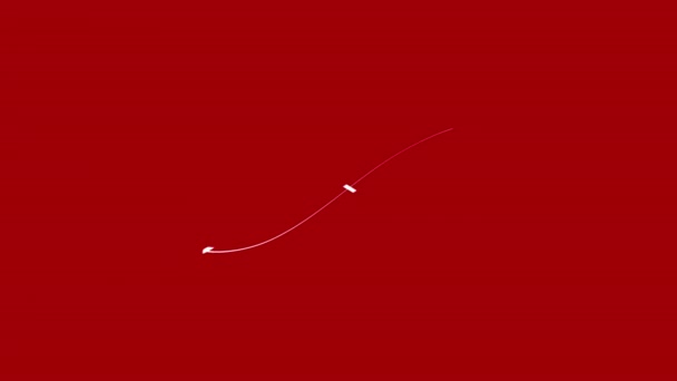 Heart Line Art Red Background Video Flat Cartoon Animation Design — Stock Video