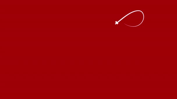 Мистецтво Серця Червоному Тлі Відео Плоский Мультиплікаційний Елемент Дизайну Мультфільму — стокове відео