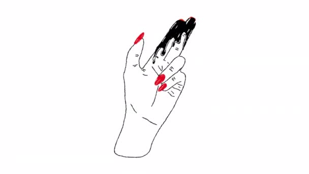 Sexuell Handgest Hand Och Finger Simulerar Samlag Och Sex Kärlek — Stockvideo