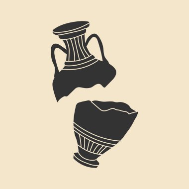 Eski terracotta sürahisi. Vektör illüstrasyonu.