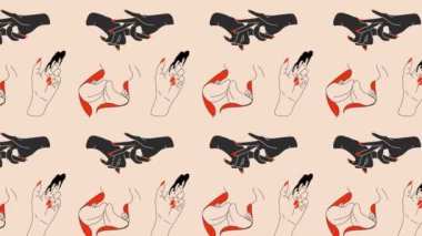 Cinsel jest - El, parmak simülasyonu ve dudak simülasyonu ve seks animasyonu özgeçmişi. Video düz çizgi film animasyon tasarım unsuru. 4K video görüntüleri