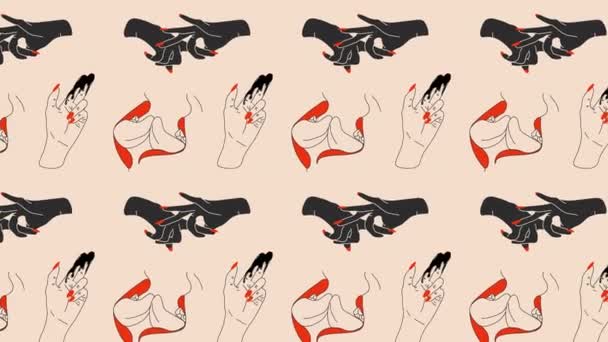 Gesto Sexual Mão Dedo Simulando Lábios Relação Sexual Sexo Animação — Vídeo de Stock