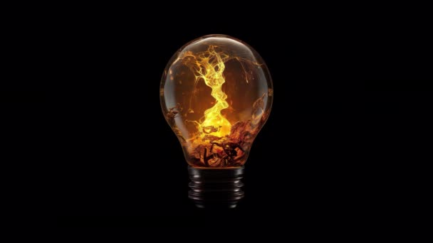 Класична Лампа Світиться Лущиться Гарячою Рідиною Всередині Відео Елемент Дизайну — стокове відео