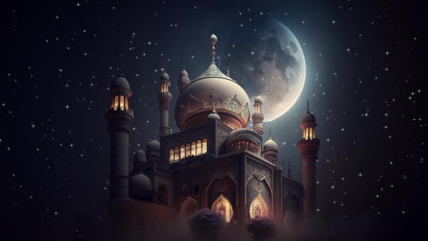 Güzel Müslüman Camisi Ramazan Döngü — Stok video