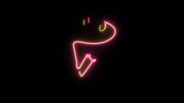 Neon tabelalı dondurma aralıksız çizim tarzı. Animasyon tasarım elemanı. alfa kanal şeffaflığı