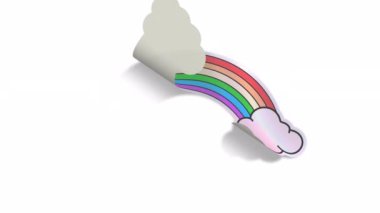 Rainbow sticker. Pride Month. Alpha channel transparency