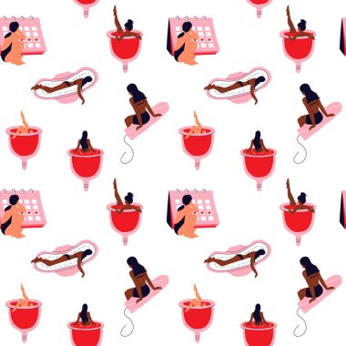 Kadınlarda adetsiz desen adet bardağında yüzer. Adet gören bir kız, adet öncesi sendromu, adet öncesi sendromu, dişi üreme sistemi..