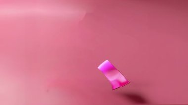 Pembe arka planda pembe kurdele. Minimalist Dünya Kanser Günü 