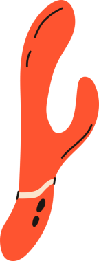 Vibratör seks oyuncağı. El çizimi.