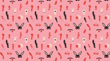 Seks oyuncağı seti. Döngü Arkaplanı.