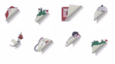 Çıkartmalar. Anti Sevgililer Günü konsepti. Alfa Kanalı Şeffaflığı