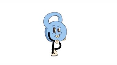 Mükemmel Retro Çizgi Film Halter Karakteri, kusursuz bir döngü animasyonu içinde yürüyor. Tasarım ve kaplamalarda kolay kullanım için şeffaf arkaplan