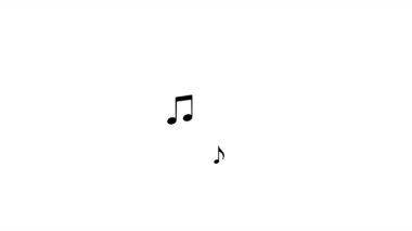 Şeffaf Arkaplan Üzerine Animasyon Müzik Notu. Müzik ve Ses Temaları için Döngüsel Hareket Grafiği