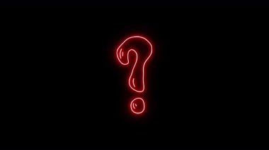 Neon Light Soru İşareti. Alfa Kanalında yüzüyor