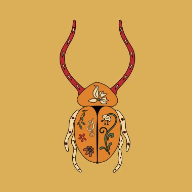 Yerel Sanat Alebrije Böceği, Meksika El Yapımı Dekoratif Geleneklerden esinlenerek canlı renkler ve desenlerle