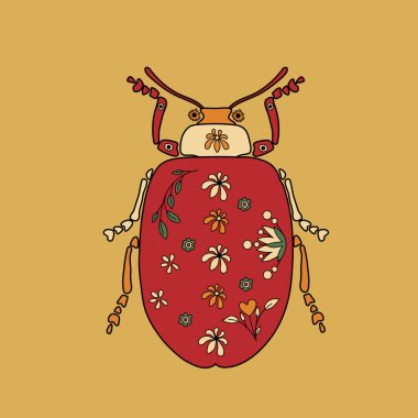 Geleneksel Meksika Alebrije Stili Canlı Böcek, Parlak Halk Sanatı Desenleri