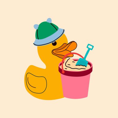 Kumsalda Kum Oyuncaklarıyla Şirin Rubber Duck