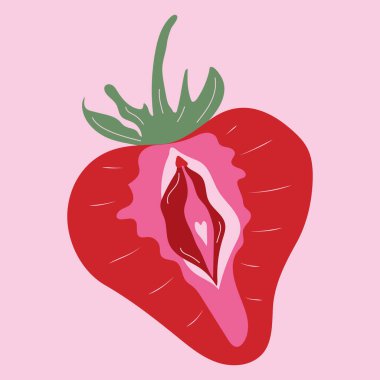 Vulva Şeklinde Çilek. Kadınsı Tasarım