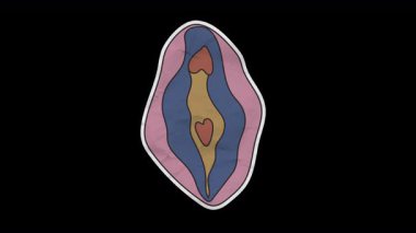 Şeffaf Arkaplanda Güzel Kadın Anatomisi Etiketi Döngüsü