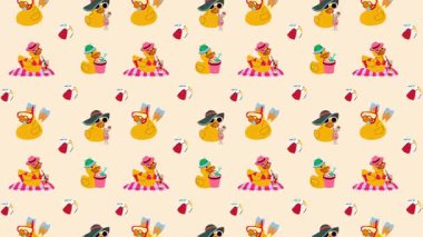 Plaj Günü Lastik Ördekleri Canlandırma Döngüsü Arkaplanı