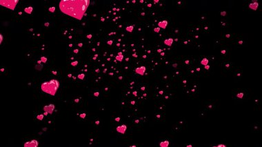 Yüzen Pembe Kalpler Şeffaflıkla Kusursuz Animasyon