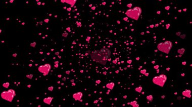 Alfa Kanallı Romantik Kalpler Canlandırma Döngüsü