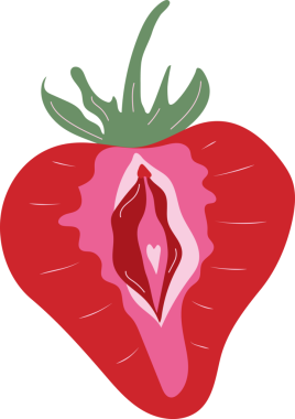 Dişi Vulva 'nın ana hatlarıyla Çilek