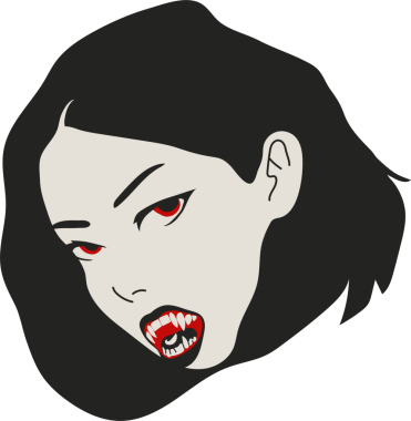 Sivri dişli zarif vampir kadın Gotik fantezi sanatı