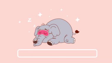 Çizgi Film Fili İlerleme Göstergesi Döngüsüyle Huzur İçinde Uyuyor