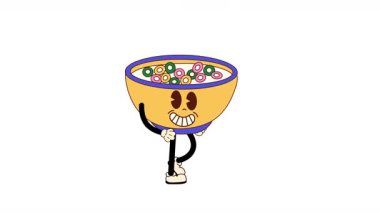 Alfa Kanalı ile Çizgi Film Gevrek Karakteri Yürüyen Canlandırma