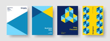 İzole edilmiş Flyer düzeni. Yaratıcı Broşür Tasarımı. Geometrik Rapor Şablonu. Kitap kapağı. İş sunumu. Geçmişi. Poster. Pankart. Broşür. Broşür. Not defteri. Reklamcılık. Portföy
