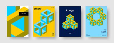 Yaratıcı Sancak Düzeni. Geometrik Broşür Şablonu. İzole edilmiş İş Sunumu Tasarımı. Poster. El ilanı. Geçmişi. Rapor verin. Kitap kapağı. Günlük. Haber bülteni. Portföy. Marka Kimliği. Not Defteri