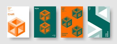 İzole edilmiş iş sunum düzeni. Yaratıcı Flyer Tasarımı. Geometrik Arkaplan Şablonu. Poster. Kitap kapağı. Pankart. Broşür. Rapor verin. Marka Kimliği. Reklamcılık. Not defteri. Broşür. Katalog