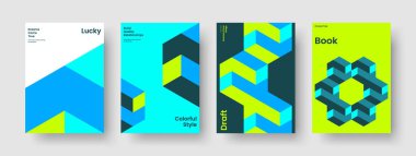 Yaratıcı İş Sunumu Tasarımı. Geometrik Broşür Şablonu. İzole edilmiş arka plan düzeni. Poster. Rapor verin. El ilanı. Pankart. Kitap kapağı. Marka Kimliği. Günlük. Portföy. Reklamcılık. Broşür
