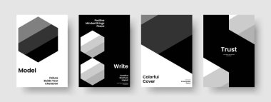 İzole edilmiş iş sunum düzeni. Yaratıcı Sancak Tasarımı. Geometrik Broşür Şablonu. Kitap kapağı. El ilanı. Geçmişi. Poster. Rapor verin. Marka Kimliği. Günlük. Katalog. Haber bülteni. Reklamcılık
