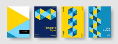 Yaratıcı Broşür Düzeni. Geometrik Kitap Kapağı Şablonu. Modern İş Sunumu Tasarımı. Poster. El ilanı. Rapor verin. Pankart. Geçmişi. Dergi. Reklamcılık. Broşür. El ilanı. Günlük